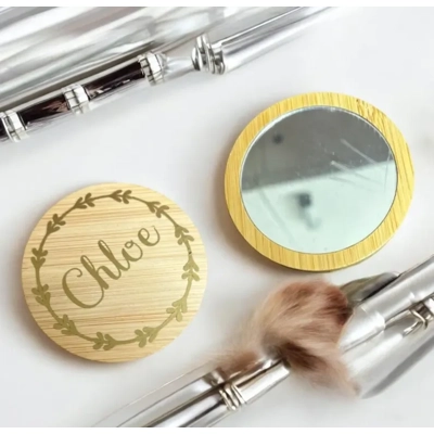 Personalised Bamboo Compact Mirror