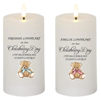 Personalised Teddy Christening Candle