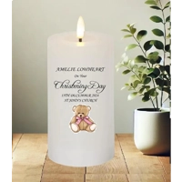 Personalised Teddy Christening Candle