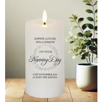 Personalised Wreath Christening/Baptism/Naming Day Candle