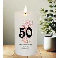 Personalised Cherry Blossom Happy Birthday Candle