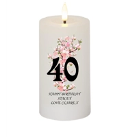 Personalised Cherry Blossom Happy Birthday Candle