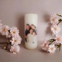 Photo Candle with Custom Text