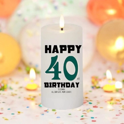 Personalised Age Happy Birthday Candle