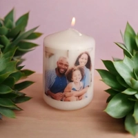 Photo Candle with Custom Text