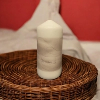 Candle with Child's Drawing