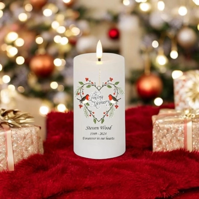 Personalised In Loving Memory Candle at Christmas Candle
