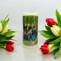 Photo Candle with Custom Text