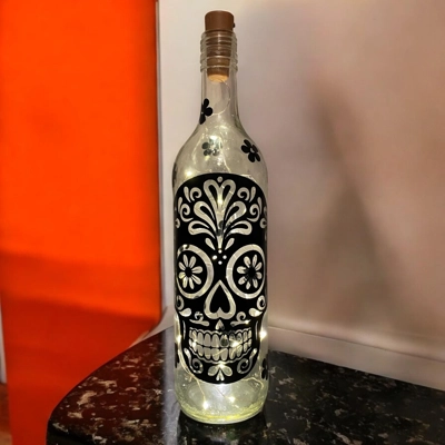Sugar Skull Bottle Light