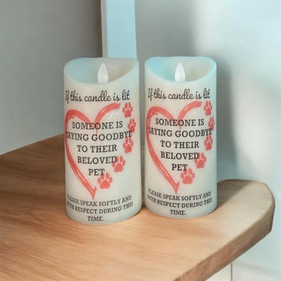 Pet Memorial LED Candle for Vet Clinics, 