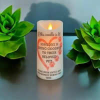 Pet Memorial LED Candle for Vet Clinics, "Please Be Respectful" Sign,