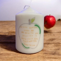 Candle with Child's Drawing