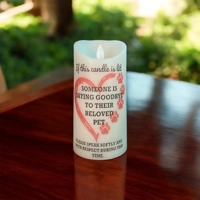 Pet Memorial LED Candle for Vet Clinics, "Please Be Respectful" Sign,