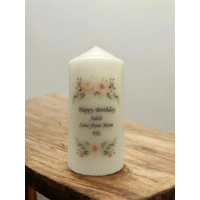 Personalised Floral Wreath Birthday Candle