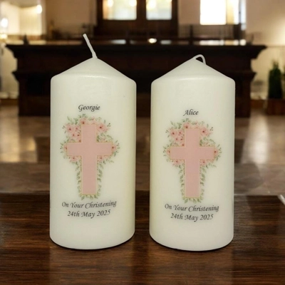 Traditional Cross Christening/Baptism Candle