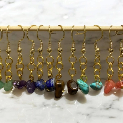 Natural Gemstone Dangle Earrings