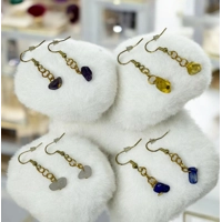 Natural Gemstone Dangle Earrings
