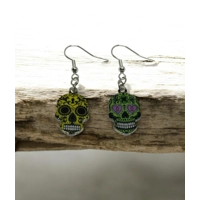 Colourful skull earrings