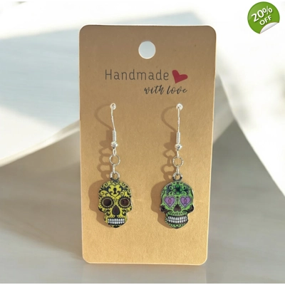Colourful skull earrings