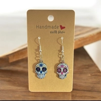 Colourful skull earrings