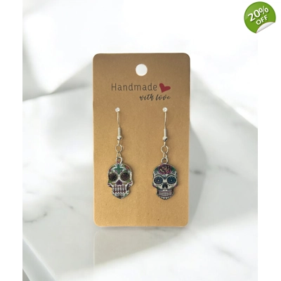 Colourful skull earrings