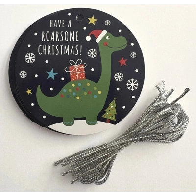 10 Dinosaur Christmas Gift Tags