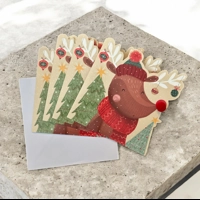 Sant and Rudolph Christmas Cards - 10 Pack