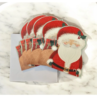 Sant and Rudolph Christmas Cards - 10 Pack