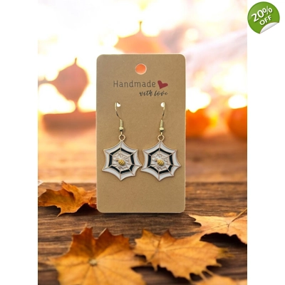 Halloween Spider Web Earrings