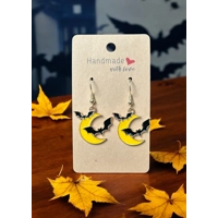 Bat Over the Moon Earrings