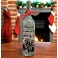 Welcome to Christmas at ours Personalised Wine Bottle Light