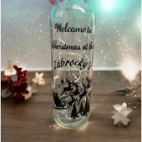 Welcome to Christmas at ours Personalised Wine Bottle Light