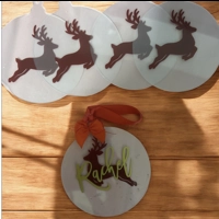 Personalised Christmas Bauble with Name – Acrylic Stag Ornament
