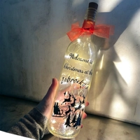 Welcome to Christmas at ours Personalised Wine Bottle Light