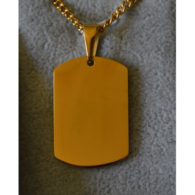 gold colour dog tag
