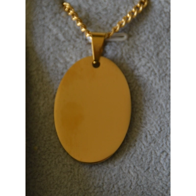 gold colour oval necklace