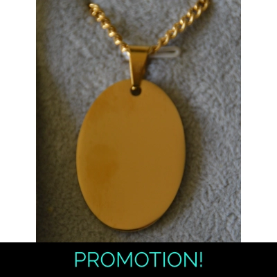 gold colour oval necklace