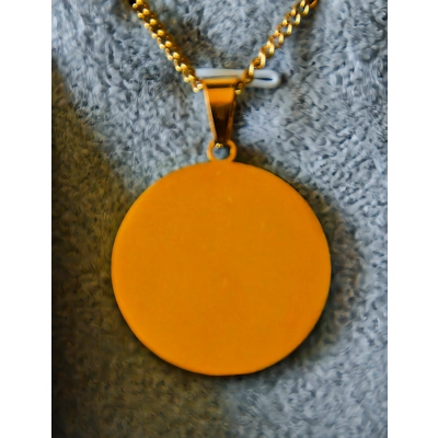 gold colour round necklace