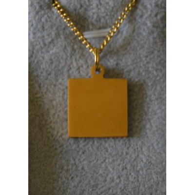 gold colour square necklace