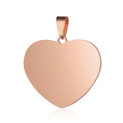 rose gold heart stainless steel necklace