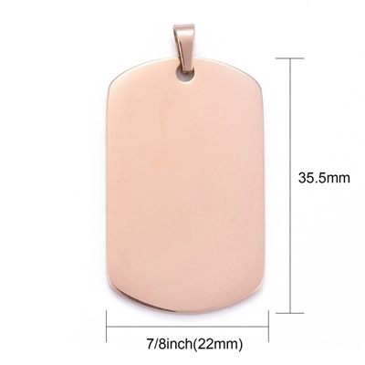 rose gold dog tag necklace