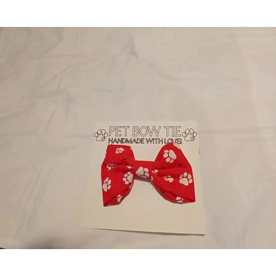 Paw Print Dog Bow