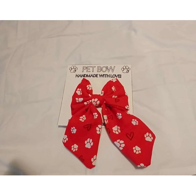 Paw Print Dog Bow