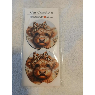 Highland Cow Car Coaster