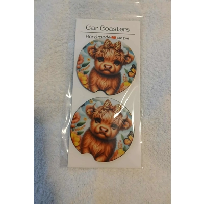 Highland Cow Car Coaster