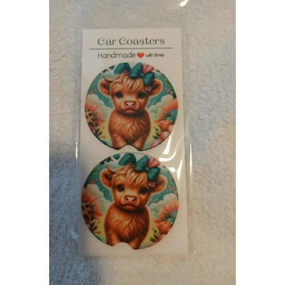 Highland Cow Car Coaster