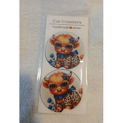 Highland Cow Car Coaster