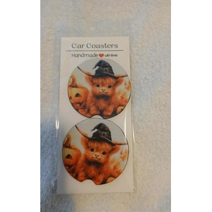 Highland Cow Car Coaster