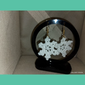 Hand-Crocheted Snowflake Earrings