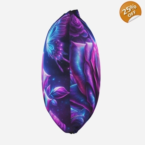 Neon Rose & Butterfly Dreamy Pillow And Pillow Case